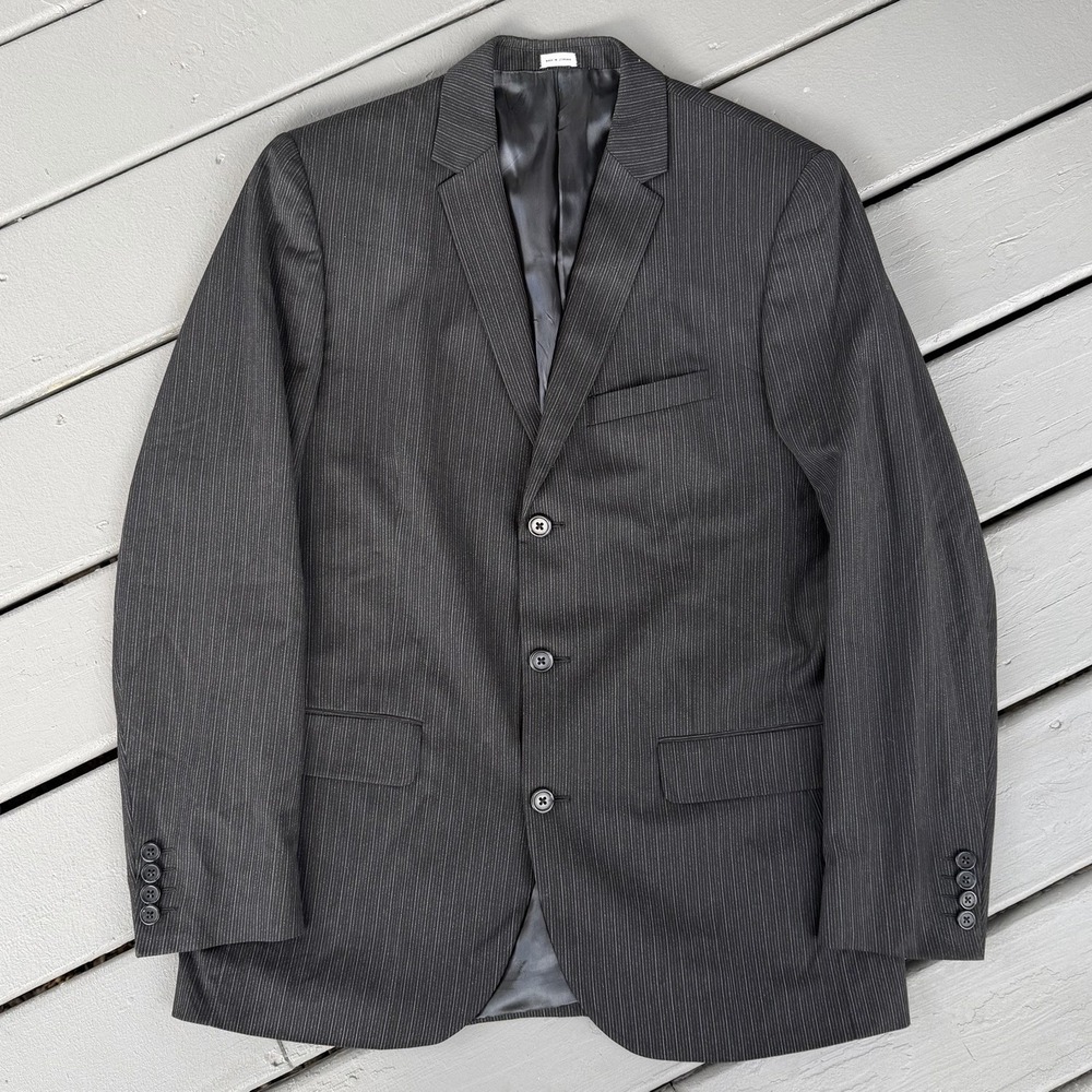 Calvin Klein Gray Pinstripe Blazer Men's M Quiet Luxury Old Money Style